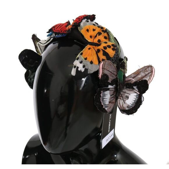 Dolce & Gabbana Tiara Floral Butterfly Sequin Diadem Women's Headband